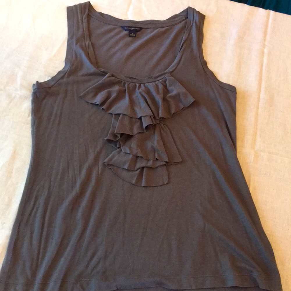 Soft cotton/modal sleeveless top,  ruffle detail